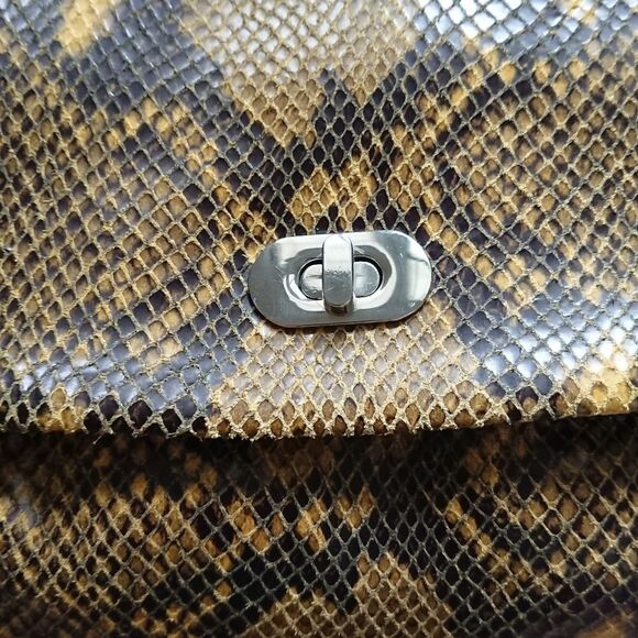 Elie Tahari Python Embossed Leather Crossbody Bag in yellow and black - Picture 2 of 14